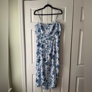 Abercrombie & Fitch Blue and White Floral Midi Dress